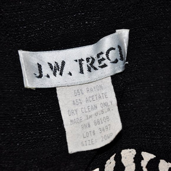 J.W. Treci Black & White Button Down Blouse Size 20WP - Picture 4 of 5